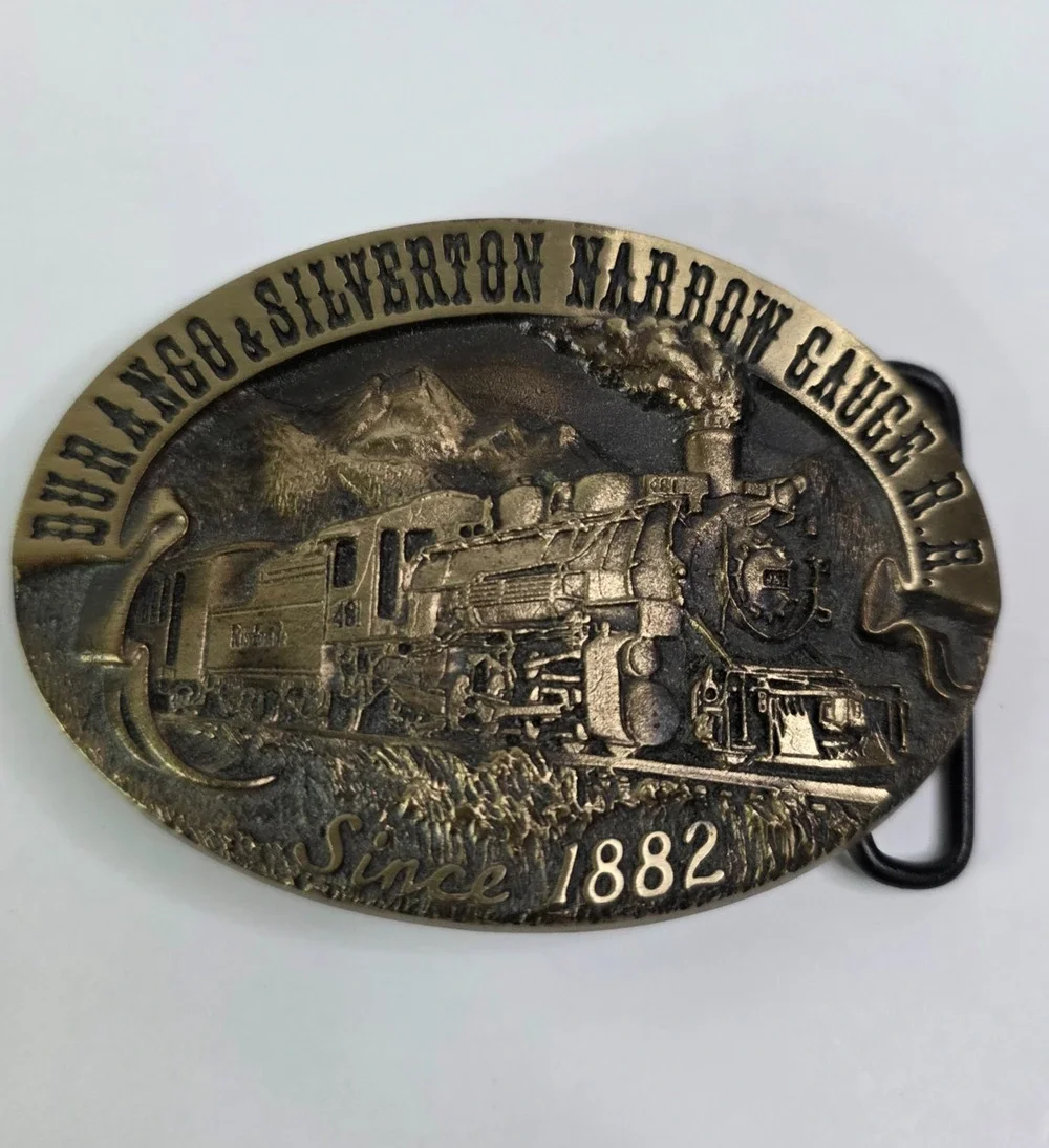 Vintage Belt Buckle 1984 Solid Bronze Durango & Silverton Narrow Gauge Railroad